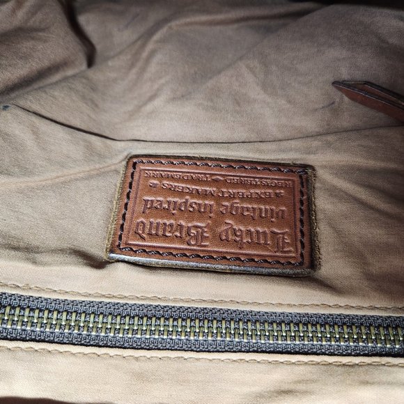 Lucky Brand Stash Brown Lamb Distressed Leather Fold Over Shoulder Hobo Bag - Picture 6 of 11